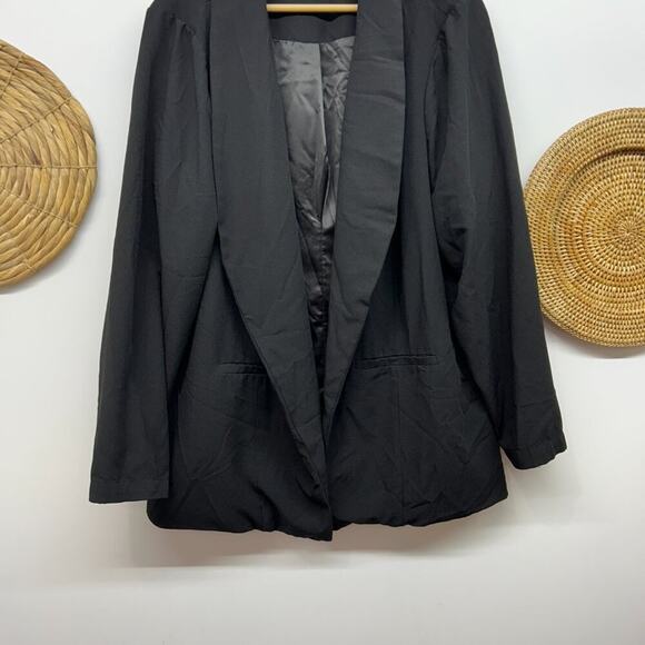 Torrid Neutral Black Open Front Collared Blazer Jacket Plus Size 2X Professional - Picture 4 of 6